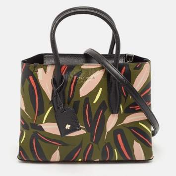 Pre Owned Kate Spade Multicolor Leather Small Eva Modern Feather Tote