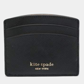 Pre Owned Kate Spade Black Saffiano Leather Card Holder