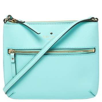 Pre Owned Kate Spade Auqa Blue Leather Cedar Street Tenley Crossbody Bag