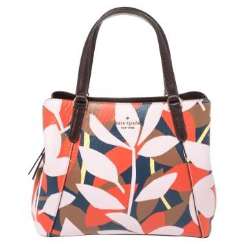 Pre Owned Kate Spade Floral Multicolor Leather Shoulder Bag