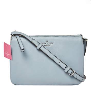Pre Owned Kate Spade Light Blue Leather Jackson Triple Gusset Shoulder Bag