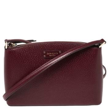 Pre Owned Kate Spade Burgundy Leather Jeanne Crossbody Bag