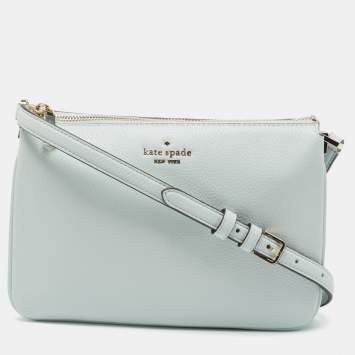 Pre Owned Kate Spade Light Blue Leila Triple Gusset Crossbody Bag