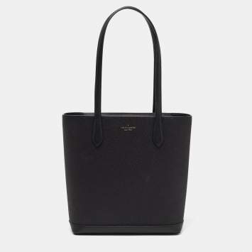 Pre Owned Kate Spade Black Glitter Fabric and Leather Tinsel Tote 