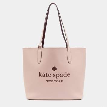 Pre Owned Kate Spade Rose Smoke Leather Glitter On Tote