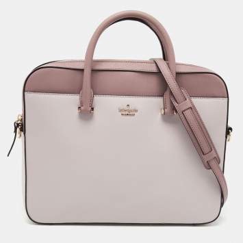 Pre Owned Kate Spade Tri Color Saffiano Leather Laptop Bag