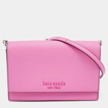 Pre Owned Kate Spade Pink Leather Convertible Crossbody Bag