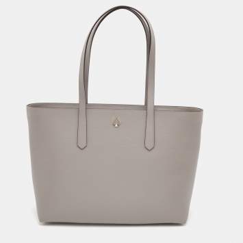Pre Owned Kate Spade Light Grey Leather Large Molly Tote