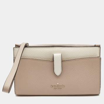 Pre Owned Kate Spade Beige Medium Leila Phone Wristlet 