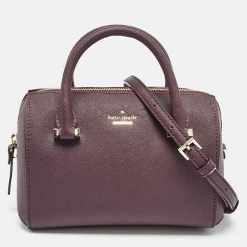 Pre Owned Kate Spade Burgundy Leather Cameron Street Lane Satchel 