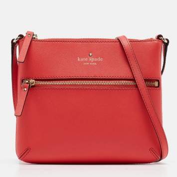 Pre Owned Kate Spade Coral Pink Leather Cedar Street Tenley Crossbody Bag