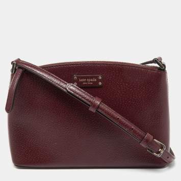 Pre Owned Kate Spade Burgundy Leather Jeanne Crossbody Bag