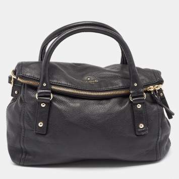 Pre Owned Kate Spade Black Leather Cobble Hill Leslie Satchel