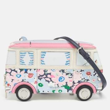Pre Owned Kate Spade Multicolor Printed Leather California Dreaming Surf 3d Van Crossbody Bag