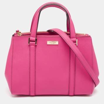 Pre Owned Kate Spade Pink Leather Newberry Lane Loden Tote