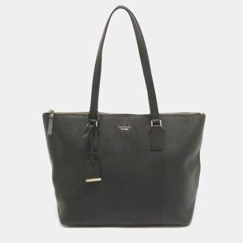 Pre Owned Kate Spade Black Leather Cameron Street Lucie Tote
