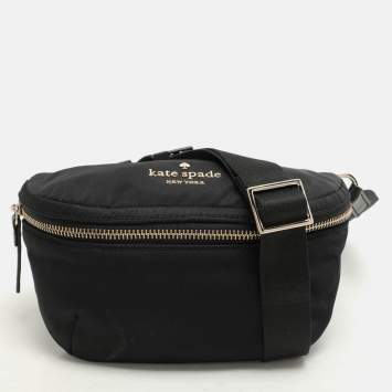 Pre Owned Kate Spade Black Satin Belt Bag