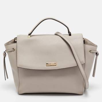 Pre Owned Kate Spade Light Beige Leather Way Lilah Top Handle Bag