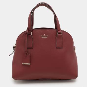 Pre Owned Kate Spade Burgundy Leather Sylvia Dome Satchel