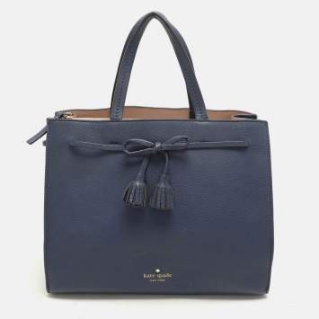 Pre Owned Kate Spade Blue Leather Hayes Street Tote