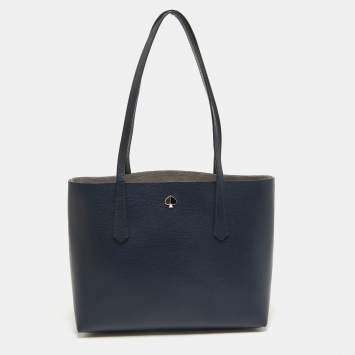 Pre Owned Kate Spade Navy Blue Leather Molly Tote