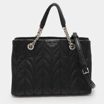 Pre Owned Kate Spade Black Quilted Leather Briar Lane Tote