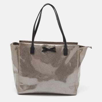 Pre Owned Kate Spade Dark Beige Glitter PVC Mavis Street Taden Tote