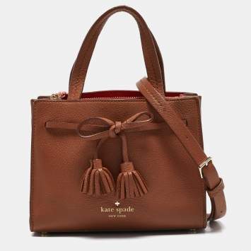 Pre Owned Kate Spade Brown Leather Mini Hayes Street Isobel Tote
