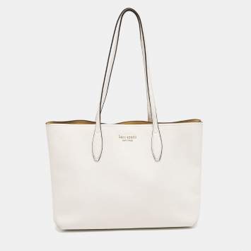Pre Owned Kate Spade Off White Leather Aldy Tote