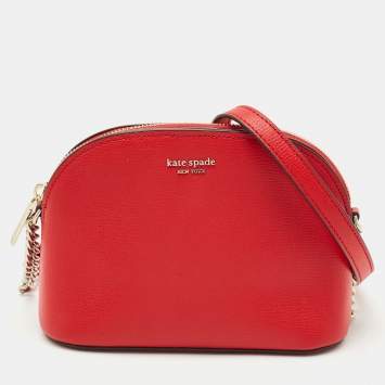 Kate Spade Red Leather Spencer Dome Crossbody Bag