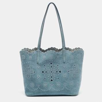 Pre Owned Kate Spade Light Blue Denim Do It All Tote