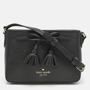 Pre Owned Kate Spade Black Leather Hayes Street Eniko Crossbody Bag