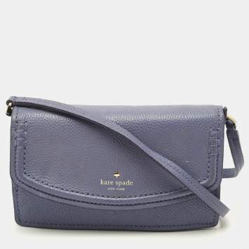 Pre Owned Kate Spade Orchard Street Austyn Purple Leather Crossbody Bag