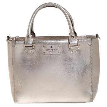 Pre Owned Kate Spade Metallic Leather Tote