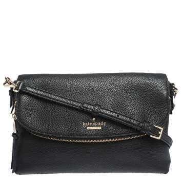 Pre Owned Kate Spade Black Leather Polly Shoulder Bag