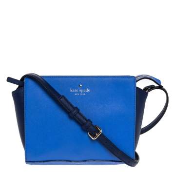 Pre Owned Kate Spade Blue Leather Cedar Street Crossbody Bag