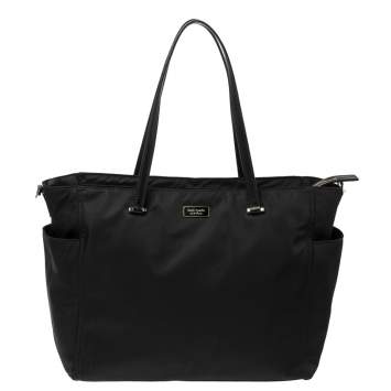 Pre Owned Kate Spade Black Nylon and Leather Dawn Baby Diaper Bag