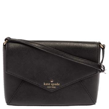 Pre Owned Kate Spade Black Leather Cedar Street Monday Crossbody Bag