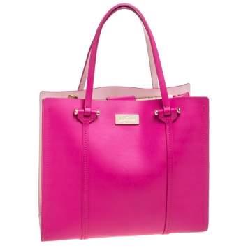 Pre Owned Kate Spade Pink Leather Open Tote