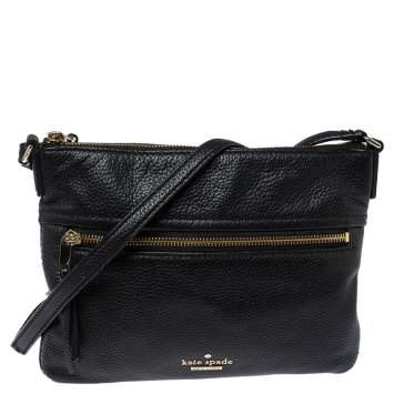 Pre Owned Kate Spade Black Leather Jackson Street Gabriele Crossbody Bag
