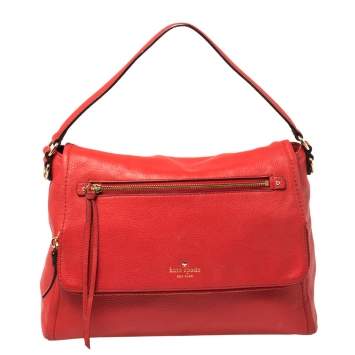 Pre Owned Kate Spade Red Leather Cobble Hill Toddy Shoulder Bag