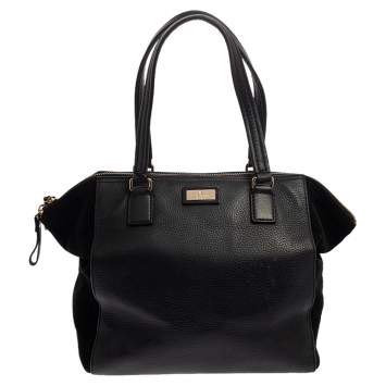 مملوكة مسبقًا Kate Spade Black Leather and Suede Magnolia Park Ollie Tote