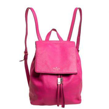 Pre Owned Kate Spade Pink Leather Backpack