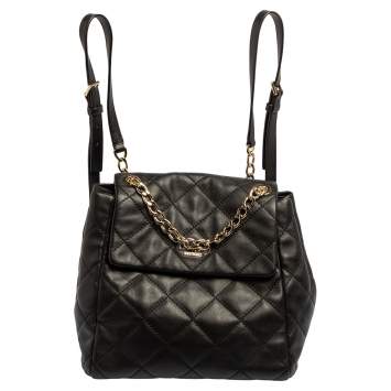 Pre Owned Kate Spade Black Quitled Leather Emerson Place Martina Backpack