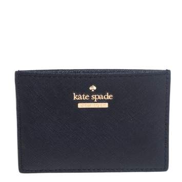 Pre Owned Kate Spade Black Leather Card Holder