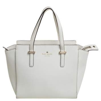 مملوكة مسبقًا Kate Spade White Leather Cedar Street Hayden Tote