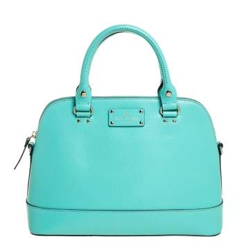 Pre Owned Kate Spade Green Leather Wellesley Rachelle Satchel