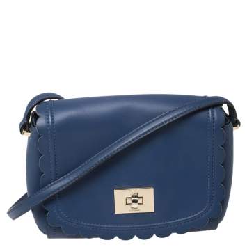 Pre Owned Kate Spade Blue Leather Maple Court Shoulder Bag