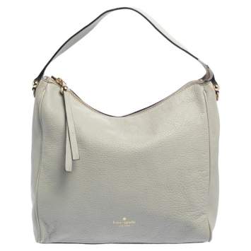 Pre Owned Kate Spade Grey Leather Shoulder Bag