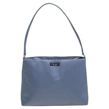 Pre Owned Kate Spade Blue Nylon Hobo